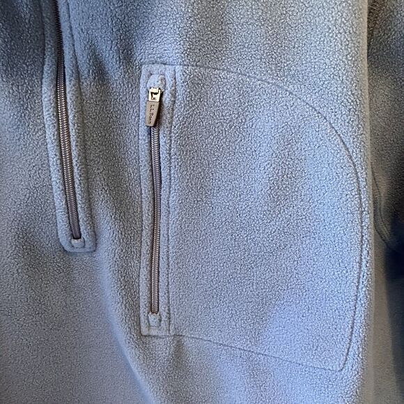 LL Bean Sweater Men’s L Reg Fleece 1/4 Zip Pocket Jacket 280962 Blue - Picture 3 of 6